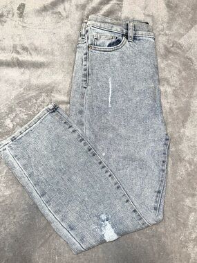 Kendall + Kylie The Icon High Rise Straight Jeans Women’s 3/26 Distressed Light